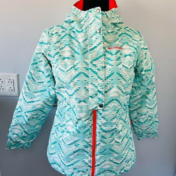 Columbia Kids/Girls Insulated Blue and Pink Snow Coat Size L